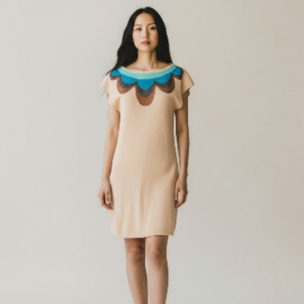 Trink Turk Tan Sequin Woven Mini Dress Size Small